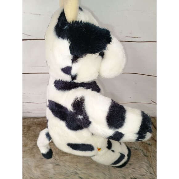 Plush Cow Stuffed Animal By Build a Bear 12" Black & White‎ Spotted Soft Toy - Picture 3 of 6